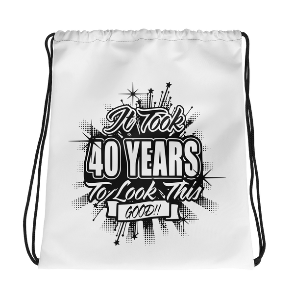 40th Birthday Drawstring bag
