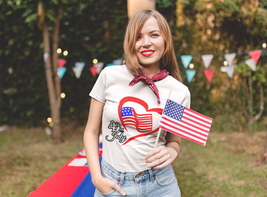 USA Flag Heart Tee